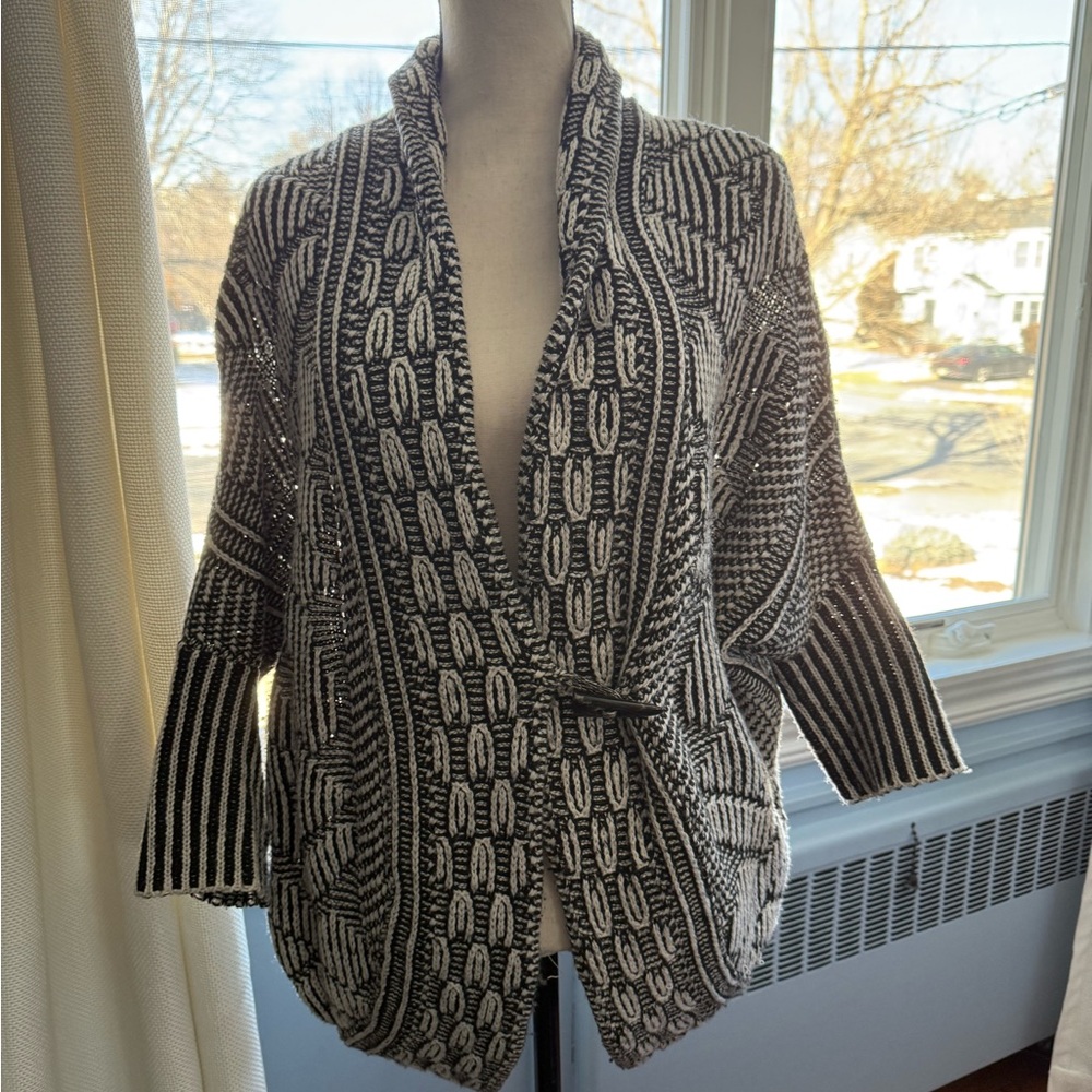 Dex Monochrome Patterned Cardigan Small